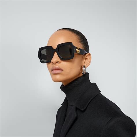 square-frame double g sunglasses|square frame sunglasses women.